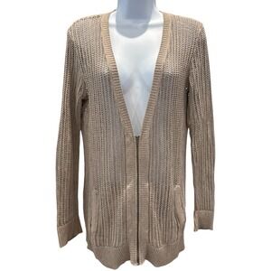 American Eagle Beige Open Knit Cardigan 100%‎ Cotton Women's Small Sweater